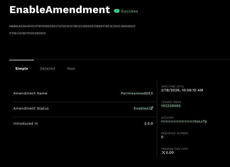 
			XRP Ledger запустил DEX для&nbsp;регулируемых организаций		